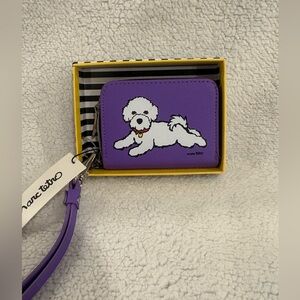 Marc Tetro Bichon Frise Purple Wristlet Wallet -NIB